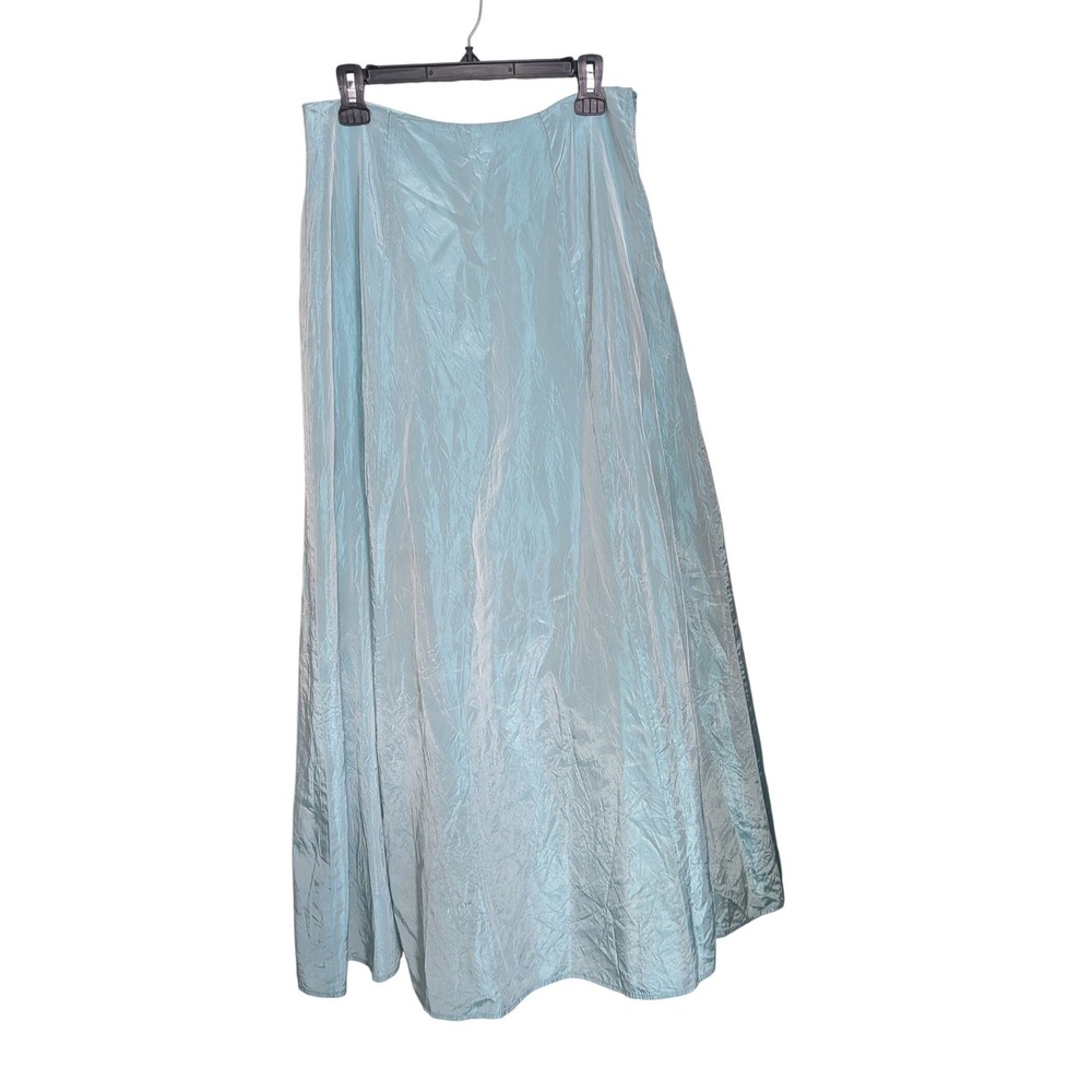 City‎ Triangles Vintage 90s Light Blue Iridescent Fairy Maxi Skirt Size 11